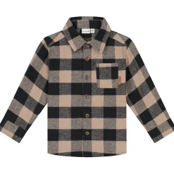 Shirts & Blouses|Shirts & Blouses*Prénatal baby blouse lange mouwen ruit bruin Light Mud Brown