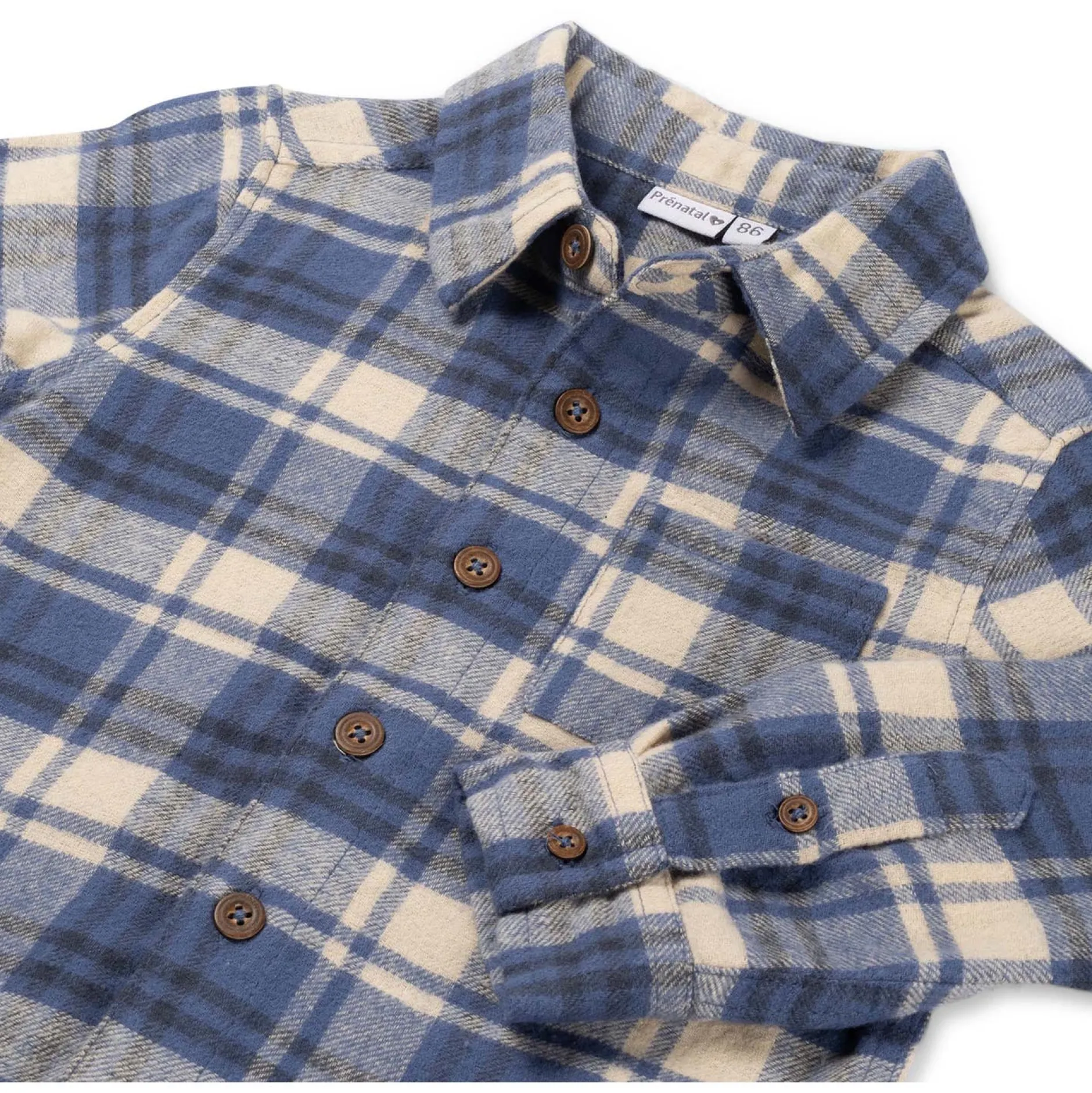 Shirts & Blouses|Shirts & Blouses*Prénatal baby blouse lange mouwen ruit blauw Royal Blue