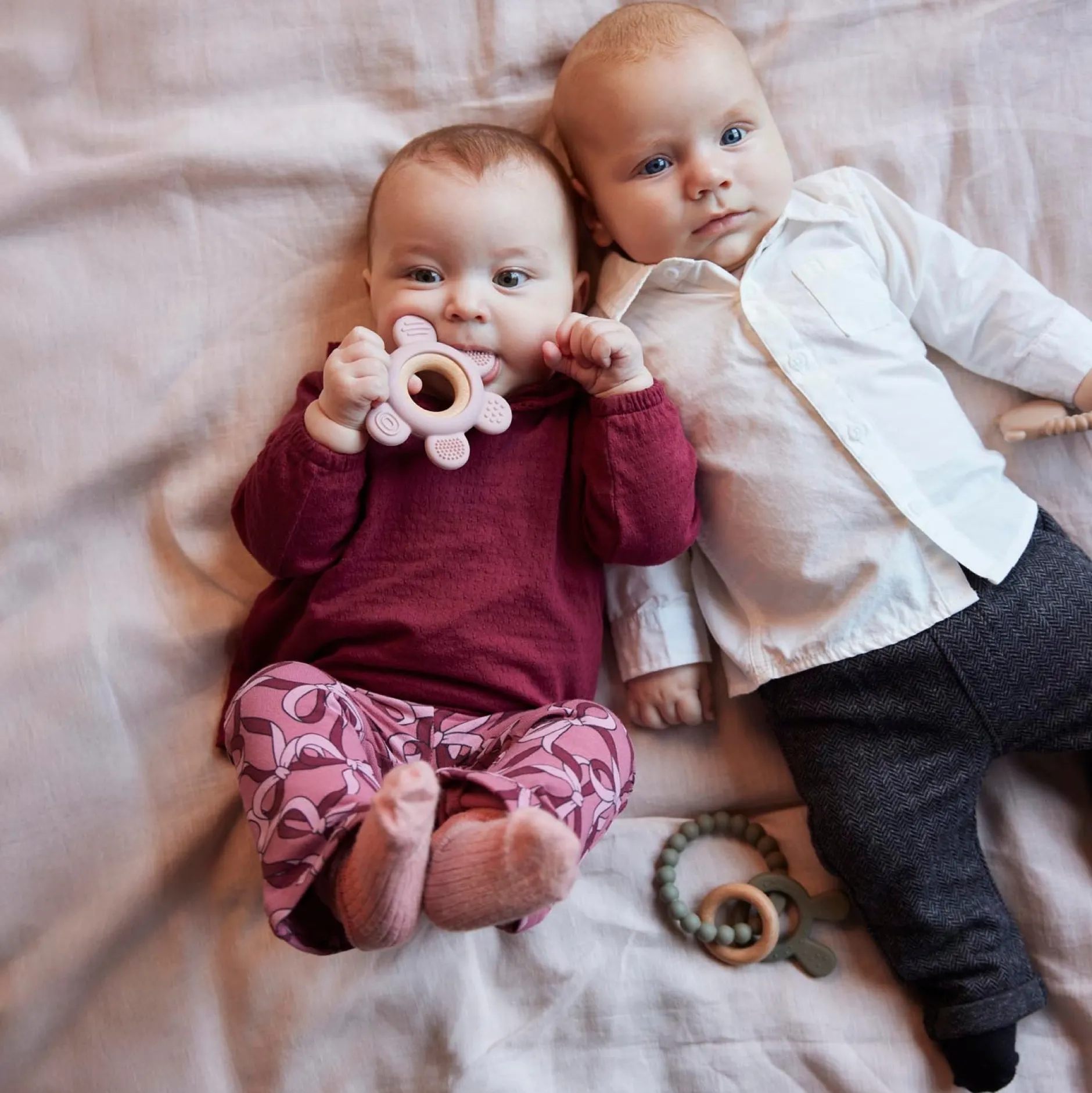 Broeken & Leggings|Broeken*Prénatal baby broek all over print roze Light Pinkshade