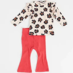 Broeken & Leggings|Broeken*Prénatal baby broek  effen rood Fuchsia Red