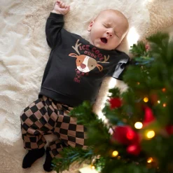 Broeken & Tuinbroeken|Broeken*Prénatal baby broek  ruit bruin Light Mud Brown