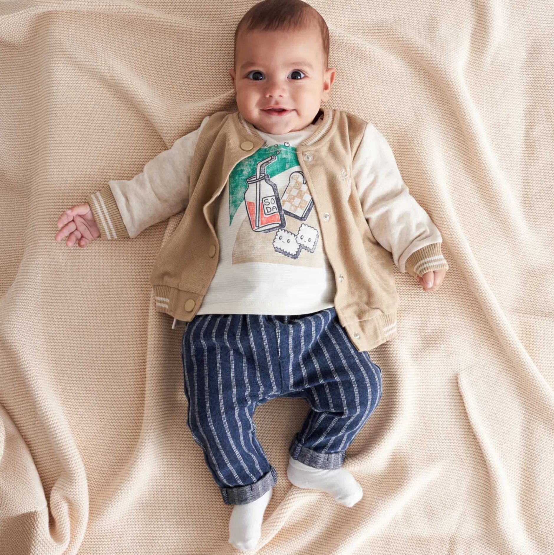 Broeken & Tuinbroeken|Broeken*Prénatal baby broek strepen blauw Dark Grey Blue Melan