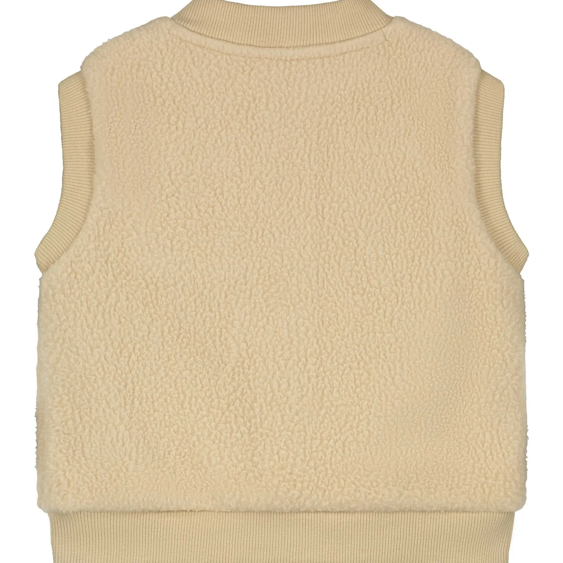 Truien & Vesten|Vesten*Prénatal baby gilet mouwloos effen beige Soft Bisquit