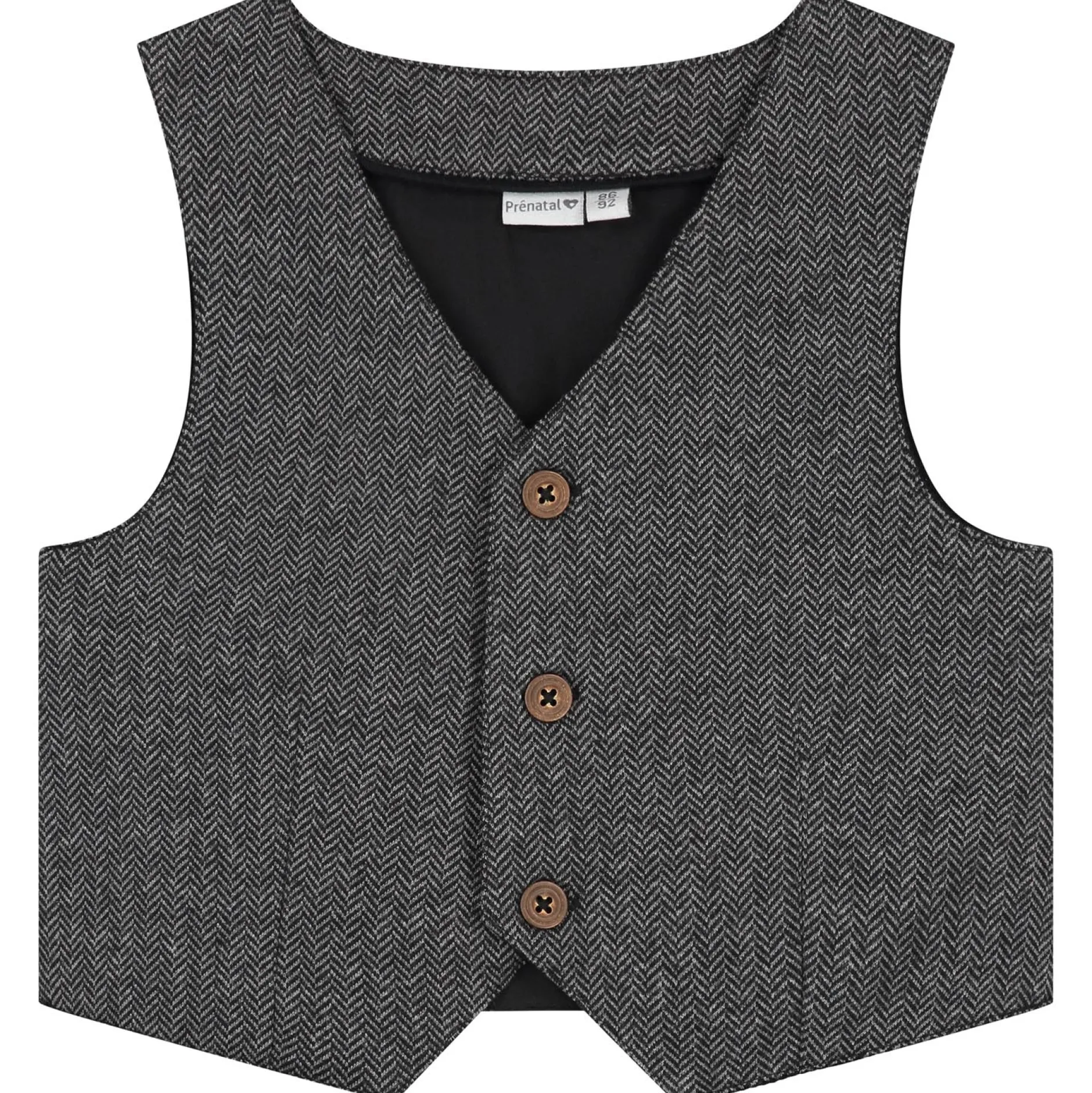 Truien & Vesten|Vesten*Prénatal baby gilet mouwloos all over print grijs Anthra Grey Melange