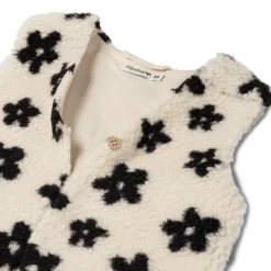 Truien & Vesten|Vesten*Prénatal baby gilet mouwloos bloemen wit Off-White
