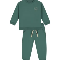 Truien & Vesten|Truien & Sweaters*Prénatal baby joggingpak lange mouwen effen groen Forestgreen