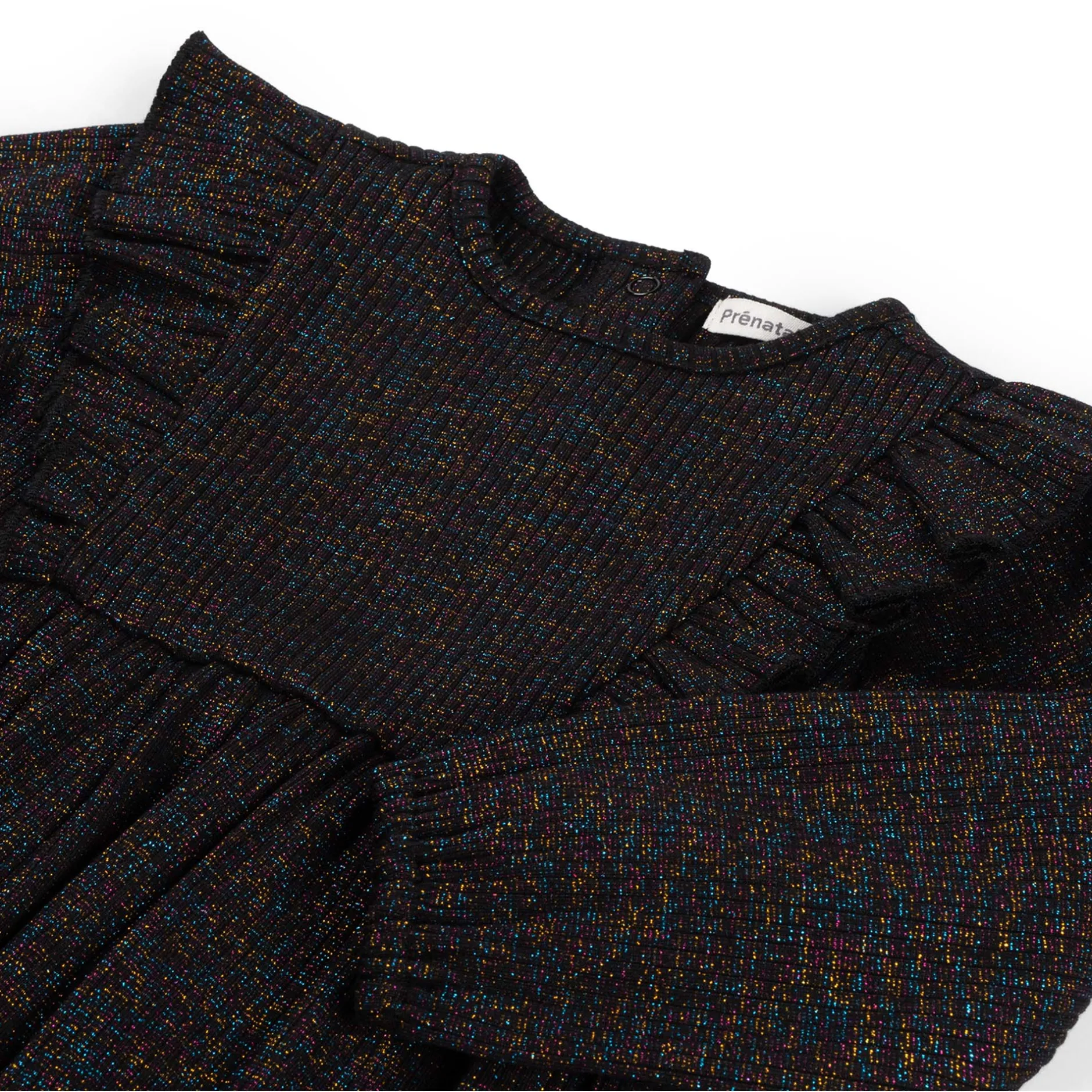 Jurken & Rokken|Jurken & Rokken*Prénatal baby jurk glitter lange mouwen effen zwart Night Black