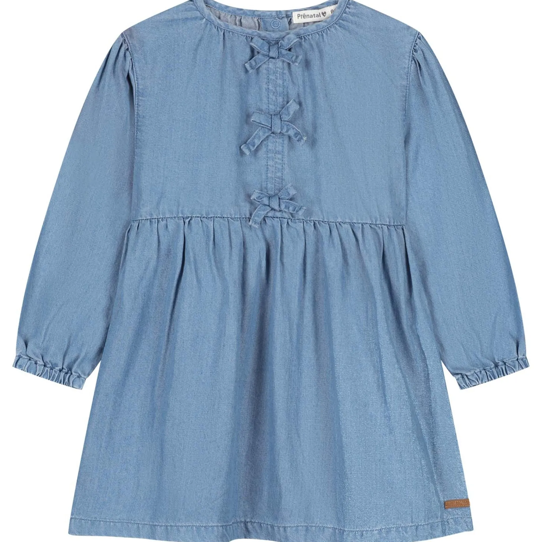 Jurken & Rokken|Jurken & Rokken*Prénatal baby jurk lange mouwen effen blauw Mid Blue Denim