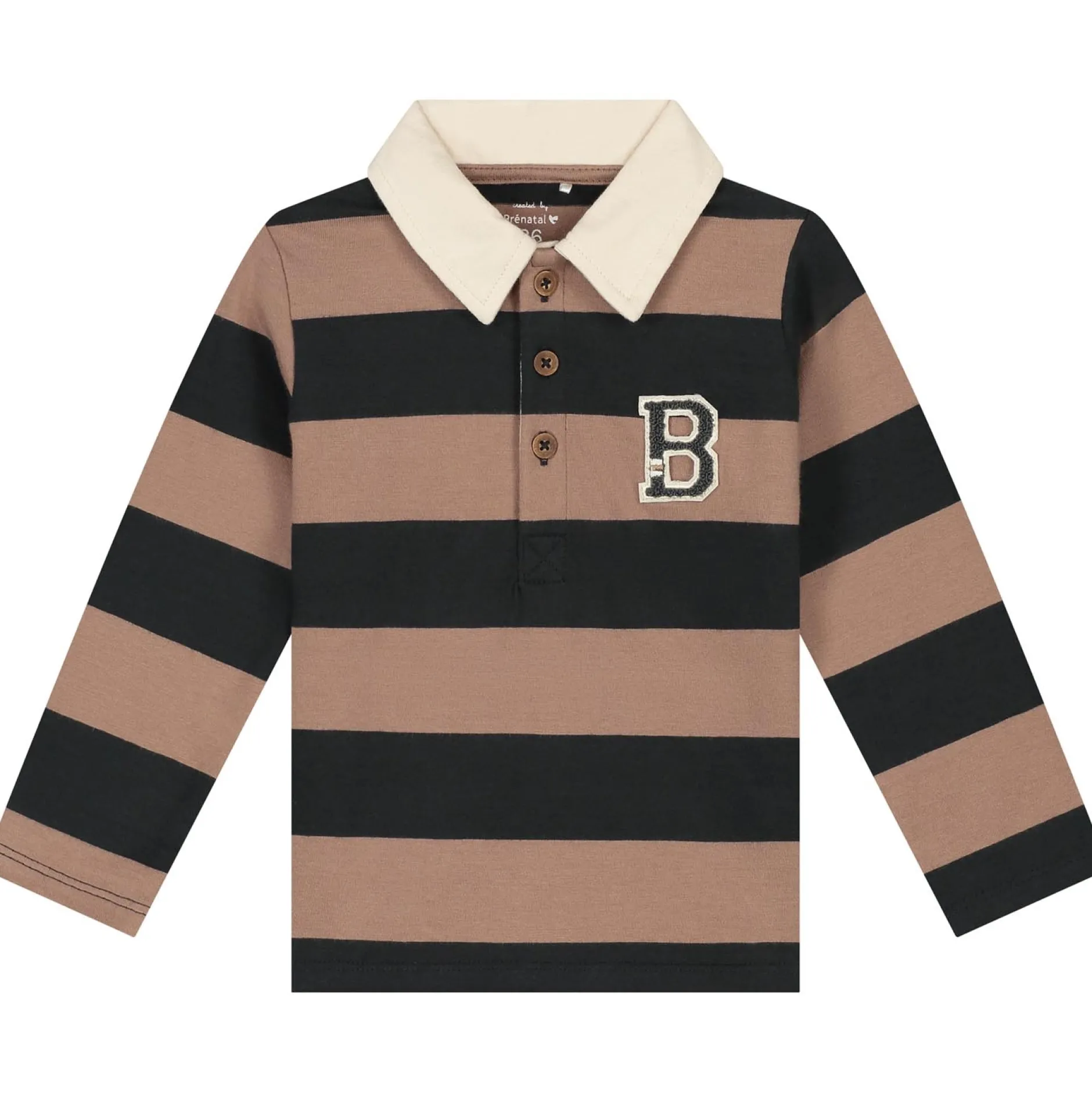 Shirts & Blouses|Shirts & Blouses*Prénatal baby polo lange mouwen strepen multi Light Mud Brown