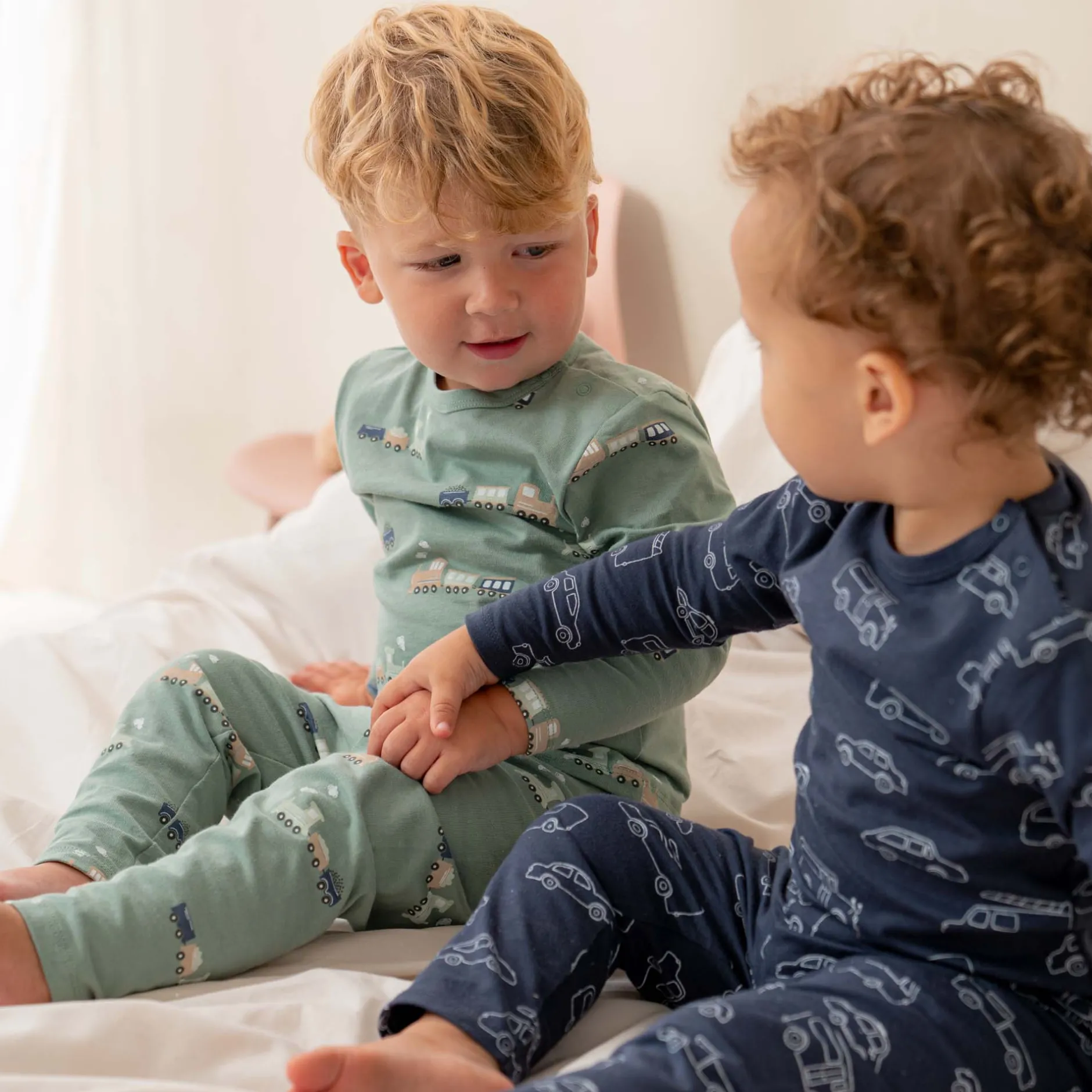 Pyjama's|Pyjama's*Prénatal baby pyjama auto's blauw Dark Bluegrey