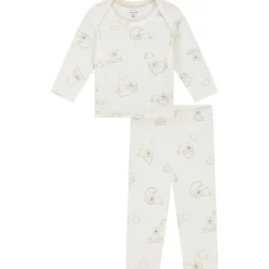Pyjama's|Pyjama's*Prénatal baby pyjama beren rib wit Ivory White