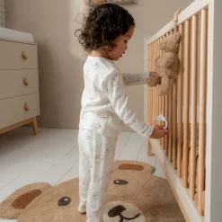 Pyjama's|Pyjama's*Prénatal baby pyjama beren rib wit Ivory White