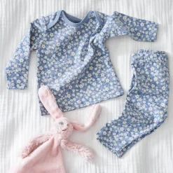 Pyjama's|Pyjama's*Prénatal baby pyjama bloem blauw Blue