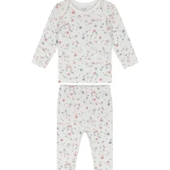 Pyjama's|Pyjama's*Prénatal baby pyjama bloem wit Ivoor Wit