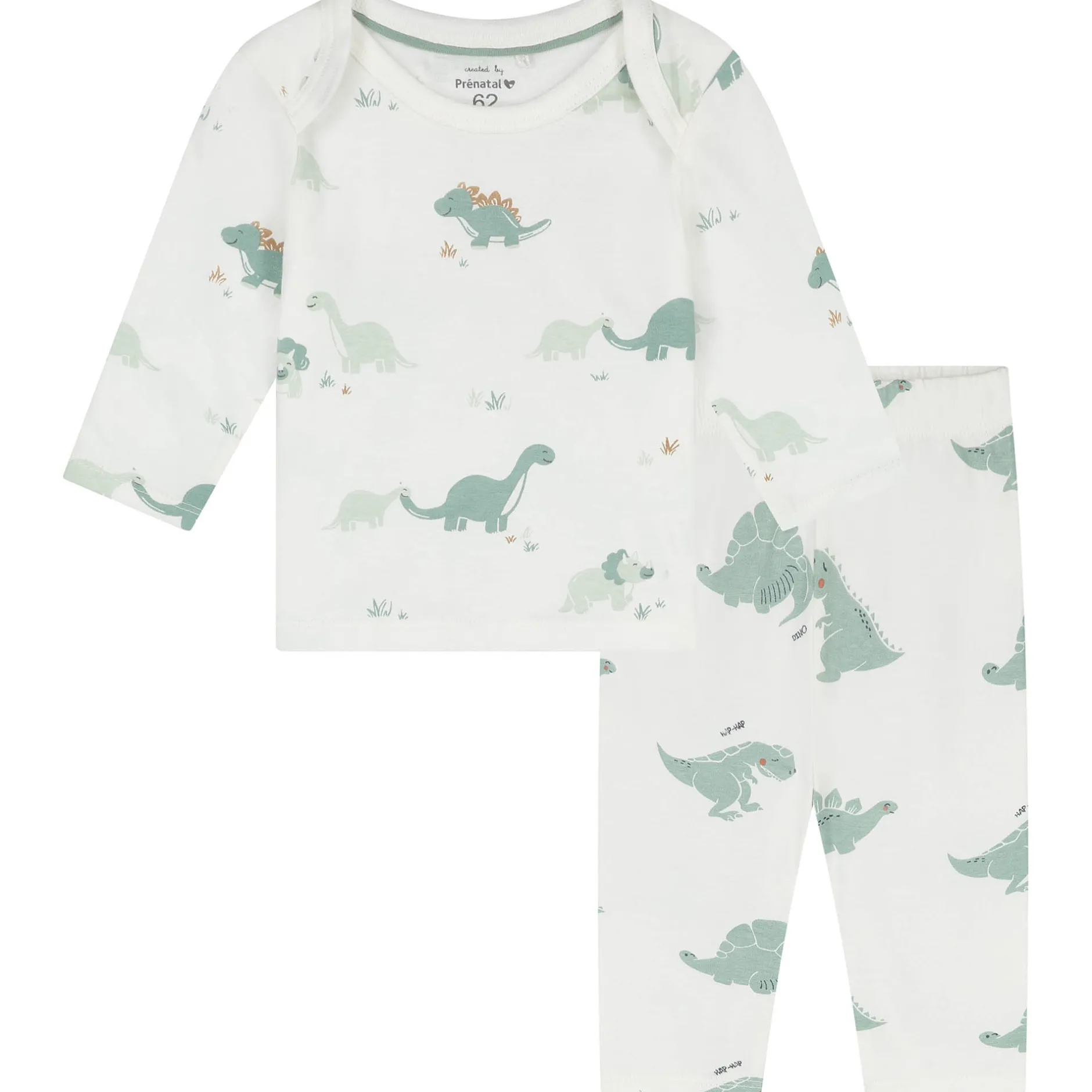 Pyjama's|Pyjama's*Prénatal baby pyjama dino wit Ivory White