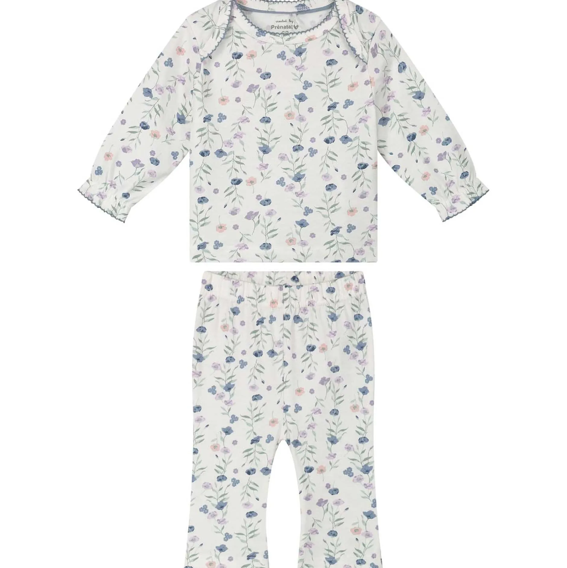 Pyjama's|Pyjama's*Prénatal baby pyjama poppy bloem wit Ivoor Wit