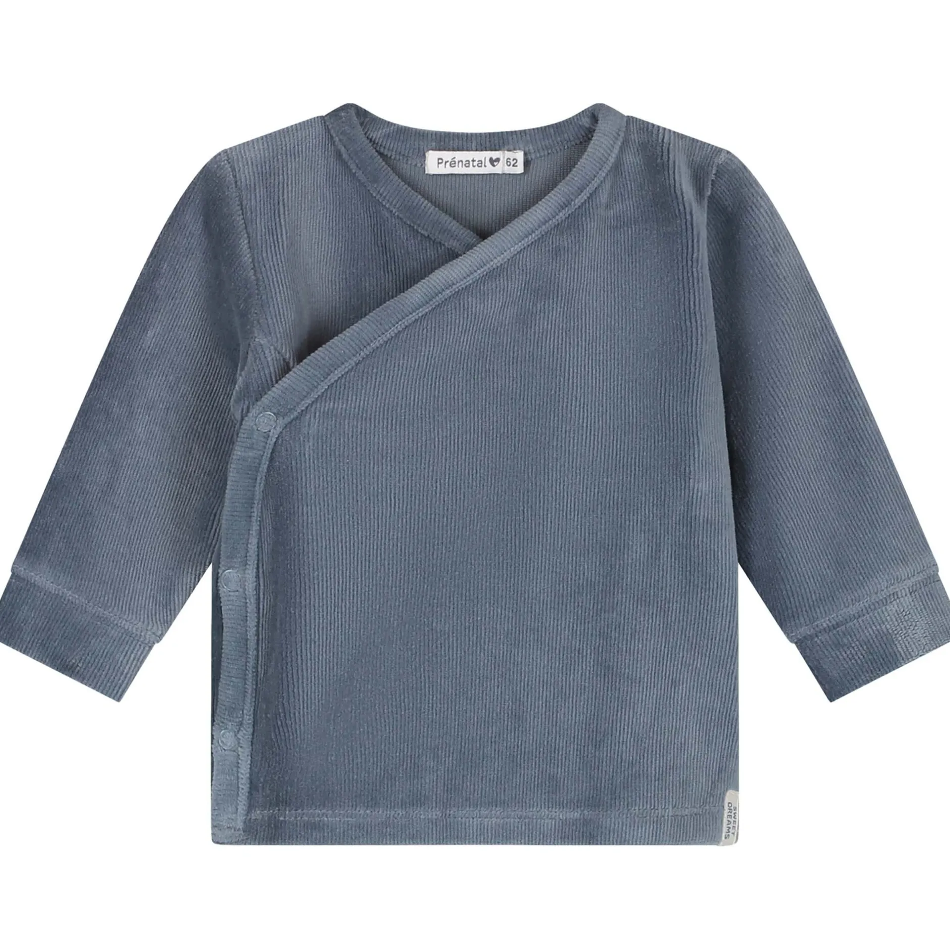 Pyjama's|Pyjama's*Prénatal baby pyjama rib velour blauw Steel Blue