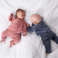 Pyjama's|Pyjama's*Prénatal baby pyjama rib velour roze Dark Pink