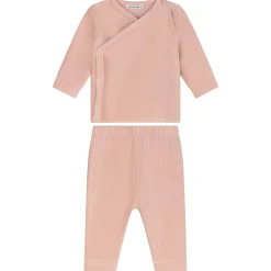Pyjama's|Pyjama's*Prénatal baby pyjama rib velour roze Powder Pink