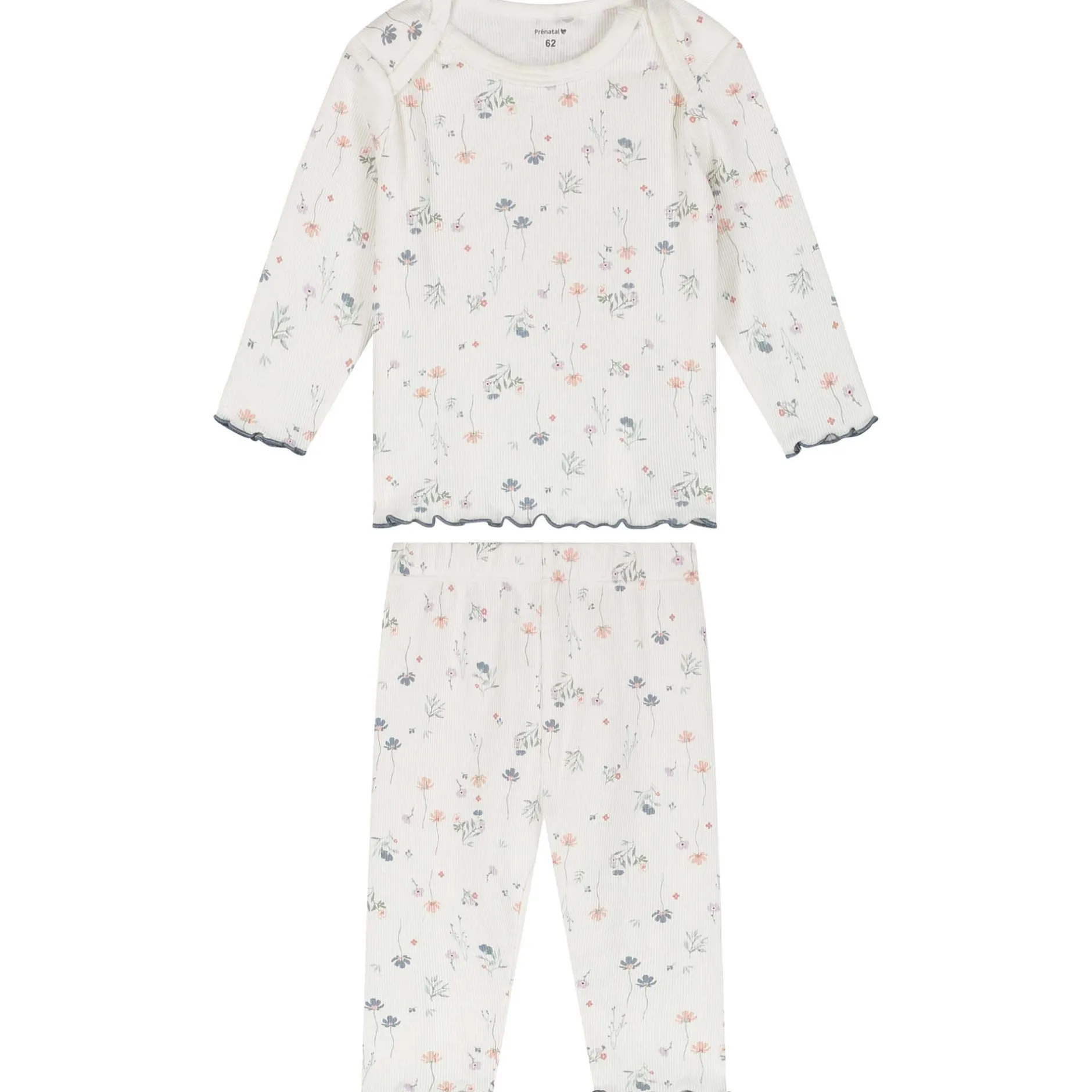 Pyjama's|Pyjama's*Prénatal baby pyjama romantische rib wit Ivory White