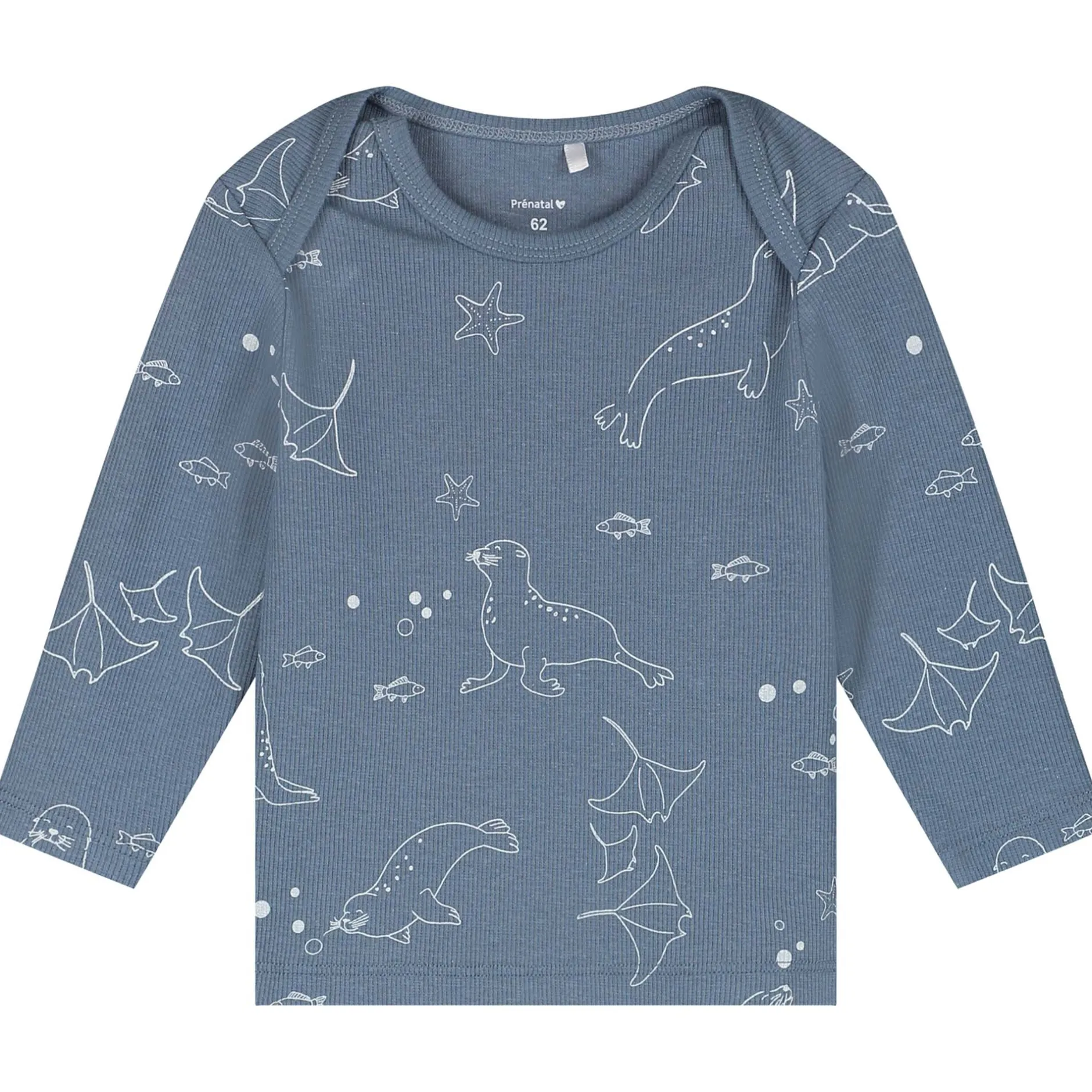 Pyjama's|Pyjama's*Prénatal baby pyjama zeehond rib blauw Steel Blue