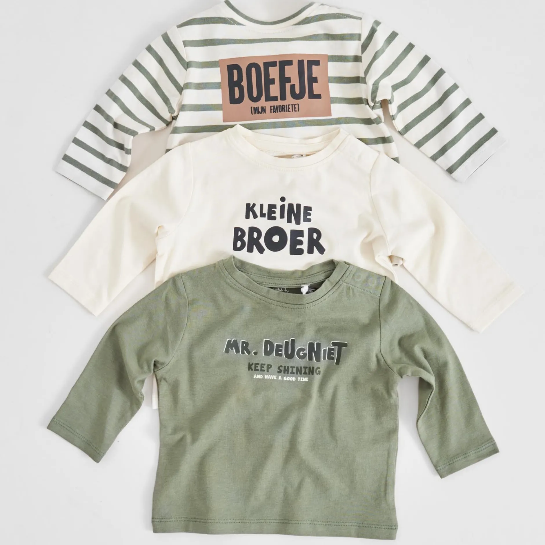 Shirts & Blouses|Shirts & Blouses*Prénatal baby shirt lange mouwen tekst groen Light Khaki Green
