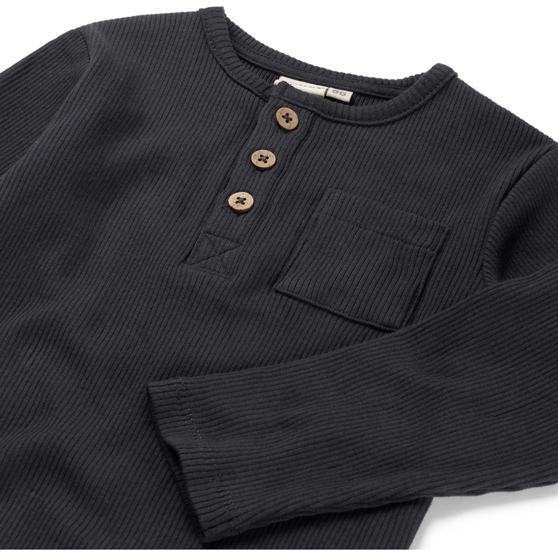 Shirts & Blouses|Shirts & Blouses*Prénatal baby shirt lange mouwen effen antraciet Dark Stone Grey