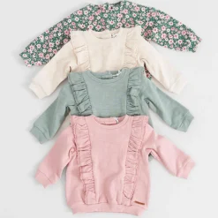 Truien & Vesten|Truien & Sweaters*Prénatal baby sweater lange mouwen bloemen multi Dark Mint Green