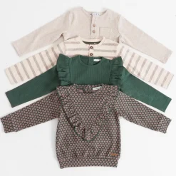 Truien & Vesten|Shirts & Blouses*Prénatal baby sweater lange mouwen all over print multi Dark Bottle Green