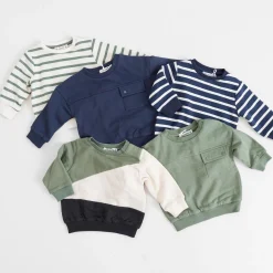 Truien & Vesten|Truien & Sweaters*Prénatal baby sweater lange mouwen effen blauw Dark Bluegrey