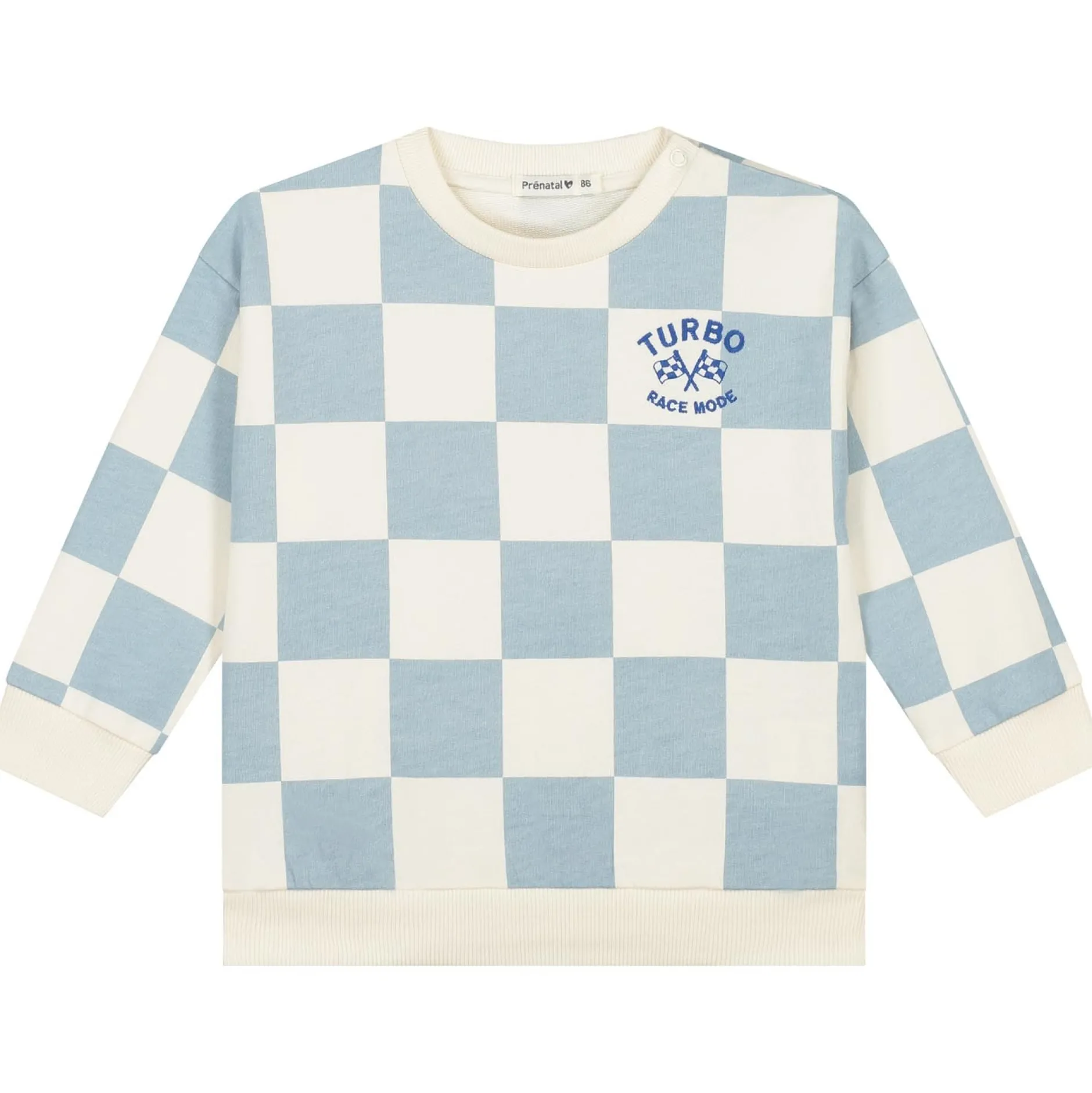 Truien & Vesten|Truien & Sweaters*Prénatal baby sweater lange mouwen ruit blauw Light Blue