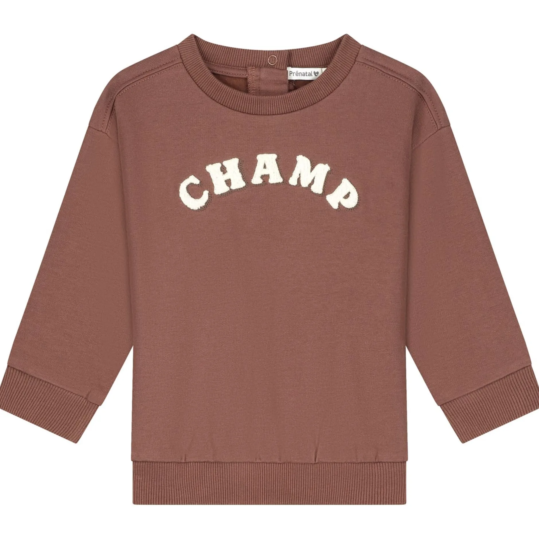 Truien & Vesten|Truien & Sweaters*Prénatal baby sweater lange mouwen tekst bruin Chocolatbrown