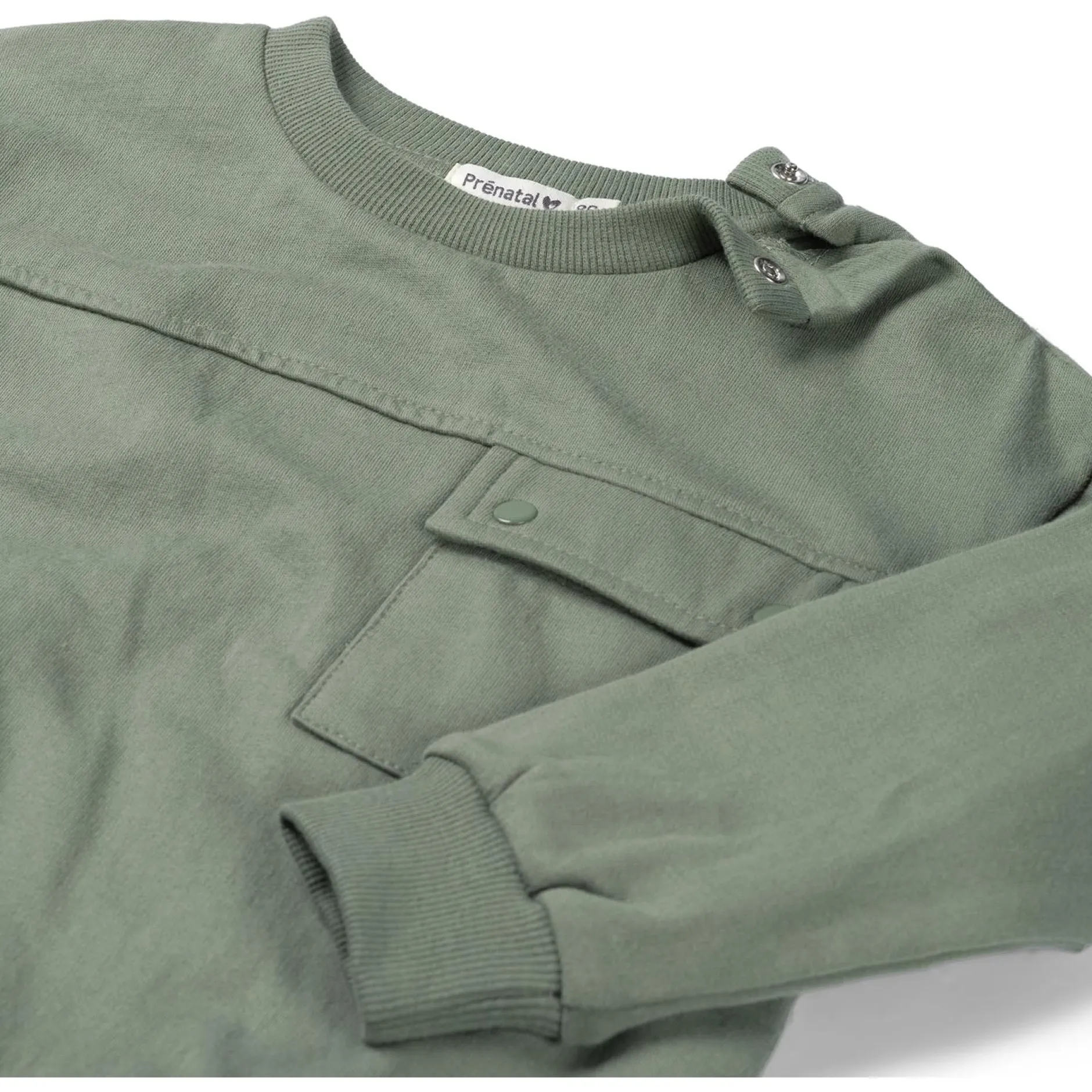 Truien & Vesten|Truien & Sweaters*Prénatal baby sweater lange mouwen effen groen Light Khaki Green
