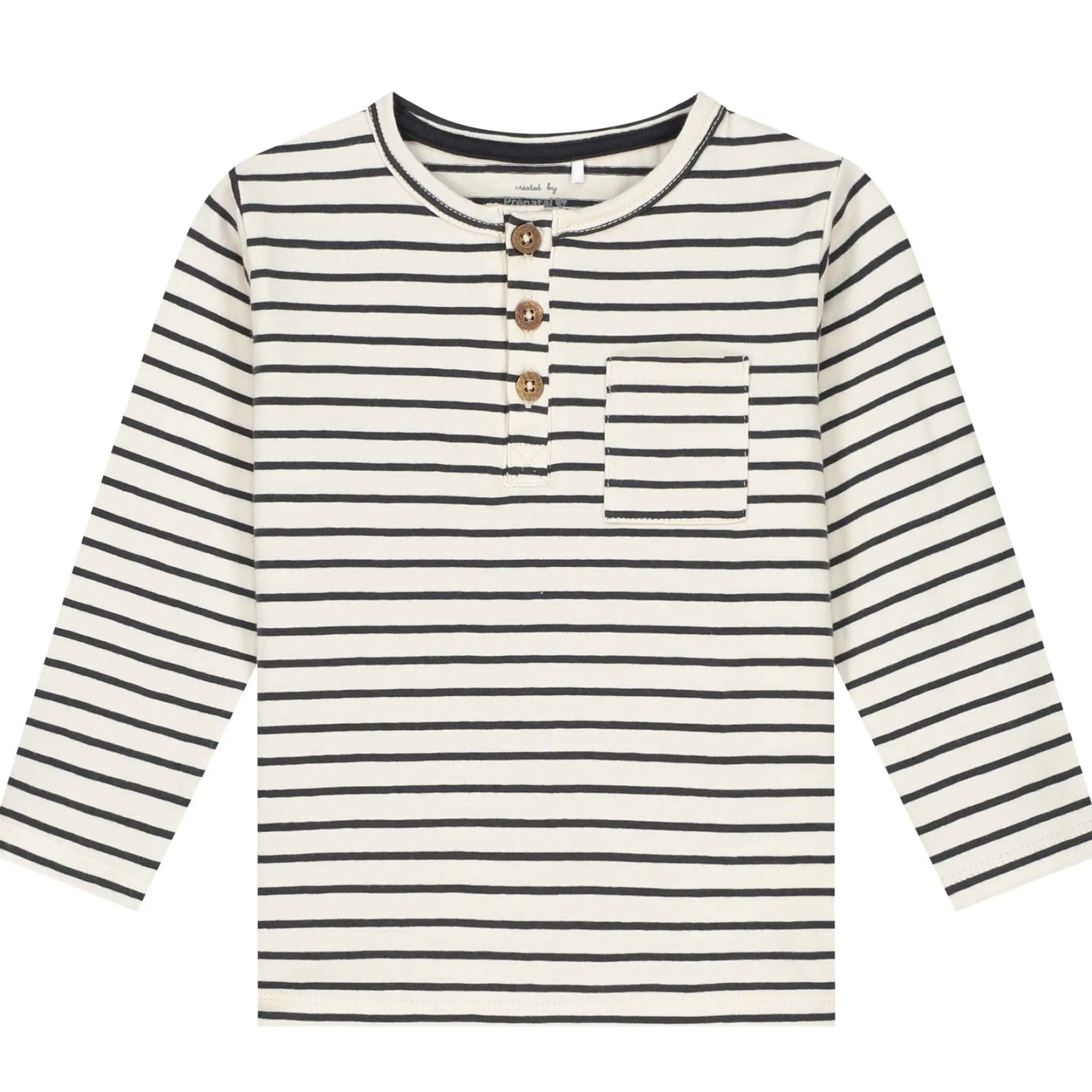 Shirts & Blouses|Shirts & Blouses*Prénatal baby T-shirt lange mouwen strepen antraciet Dark Stone Grey