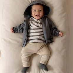 Shirts & Blouses|Shirts & Blouses*Prénatal baby T-shirt lange mouwen strepen antraciet Dark Stone Grey