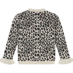 Truien & Vesten|Vesten*Prénatal baby vest lange mouwen panterprint beige Almond