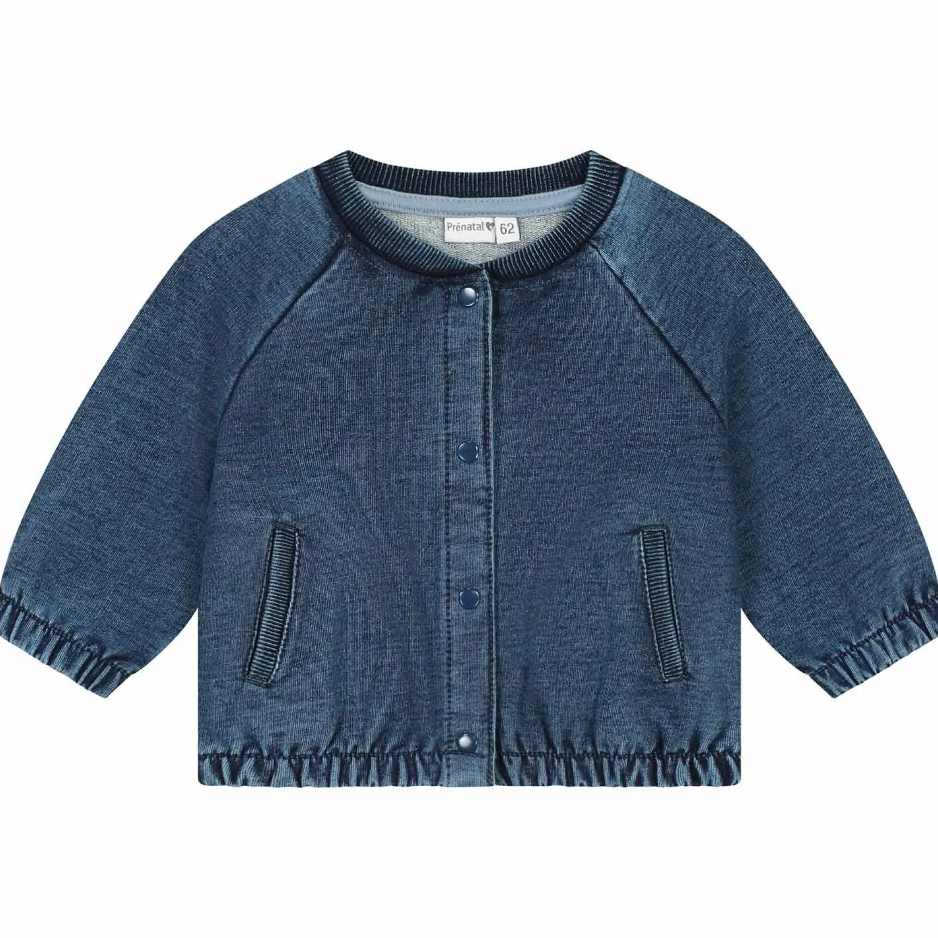 Truien & Vesten|Vesten*Prénatal baby vest lange mouwen effen blauw Mid Blue Denim
