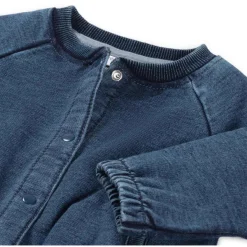 Truien & Vesten|Vesten*Prénatal baby vest lange mouwen effen blauw Mid Blue Denim