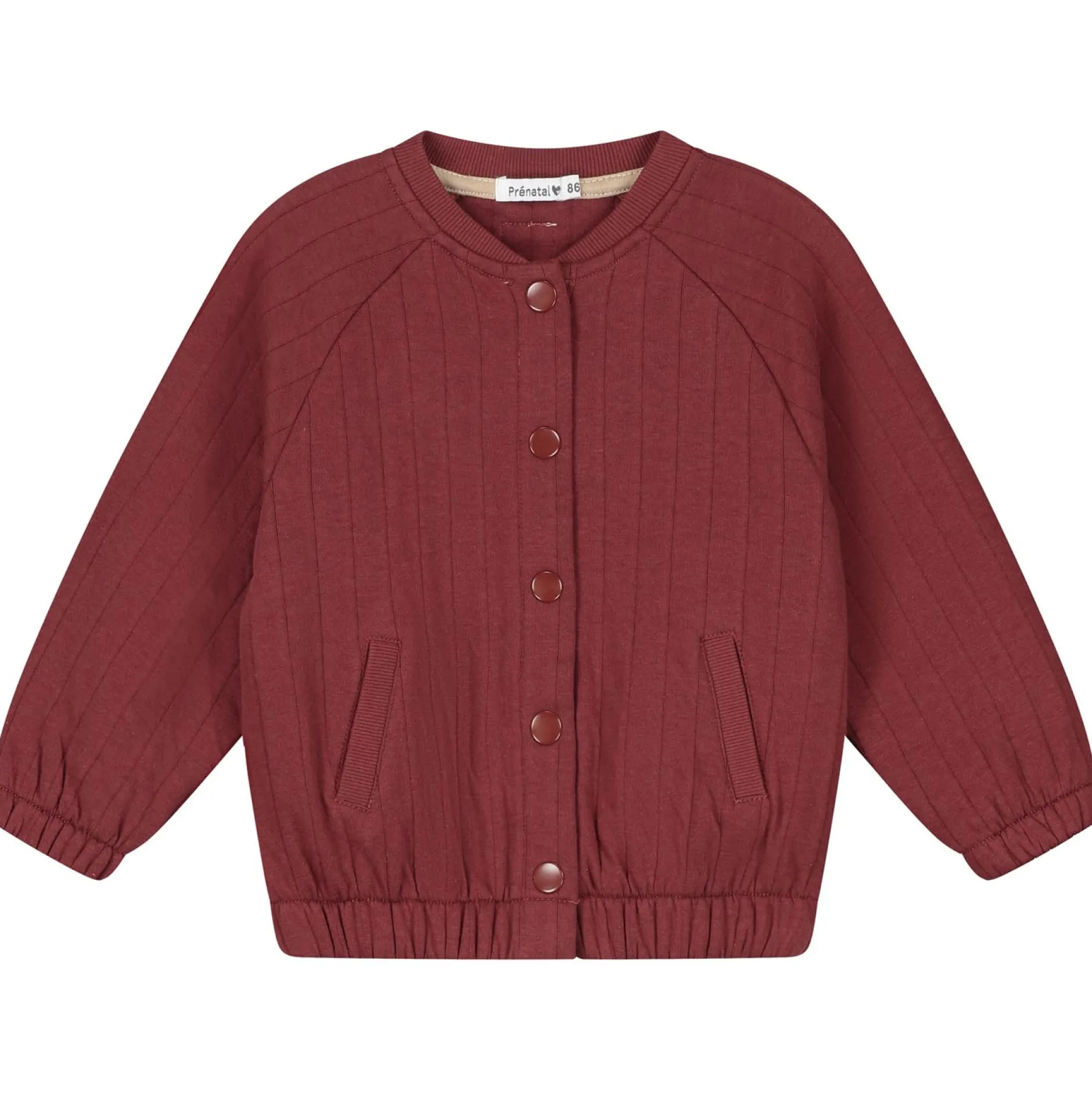 Truien & Vesten|Vesten*Prénatal baby vest lange mouwen effen rood Dark Brown Red