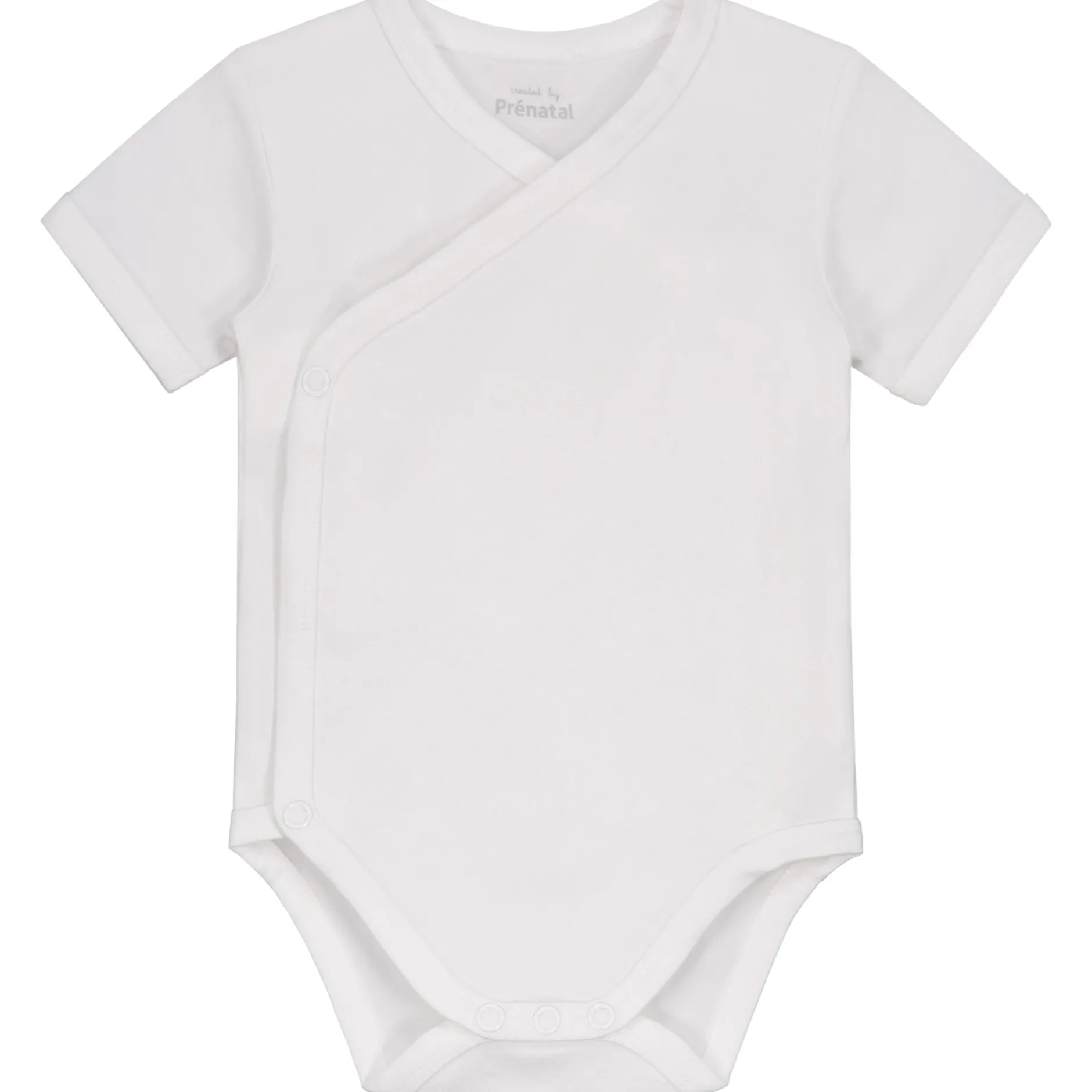 Rompers|Rompers*Prénatal basis overslagromper korte mouwen effen wit White