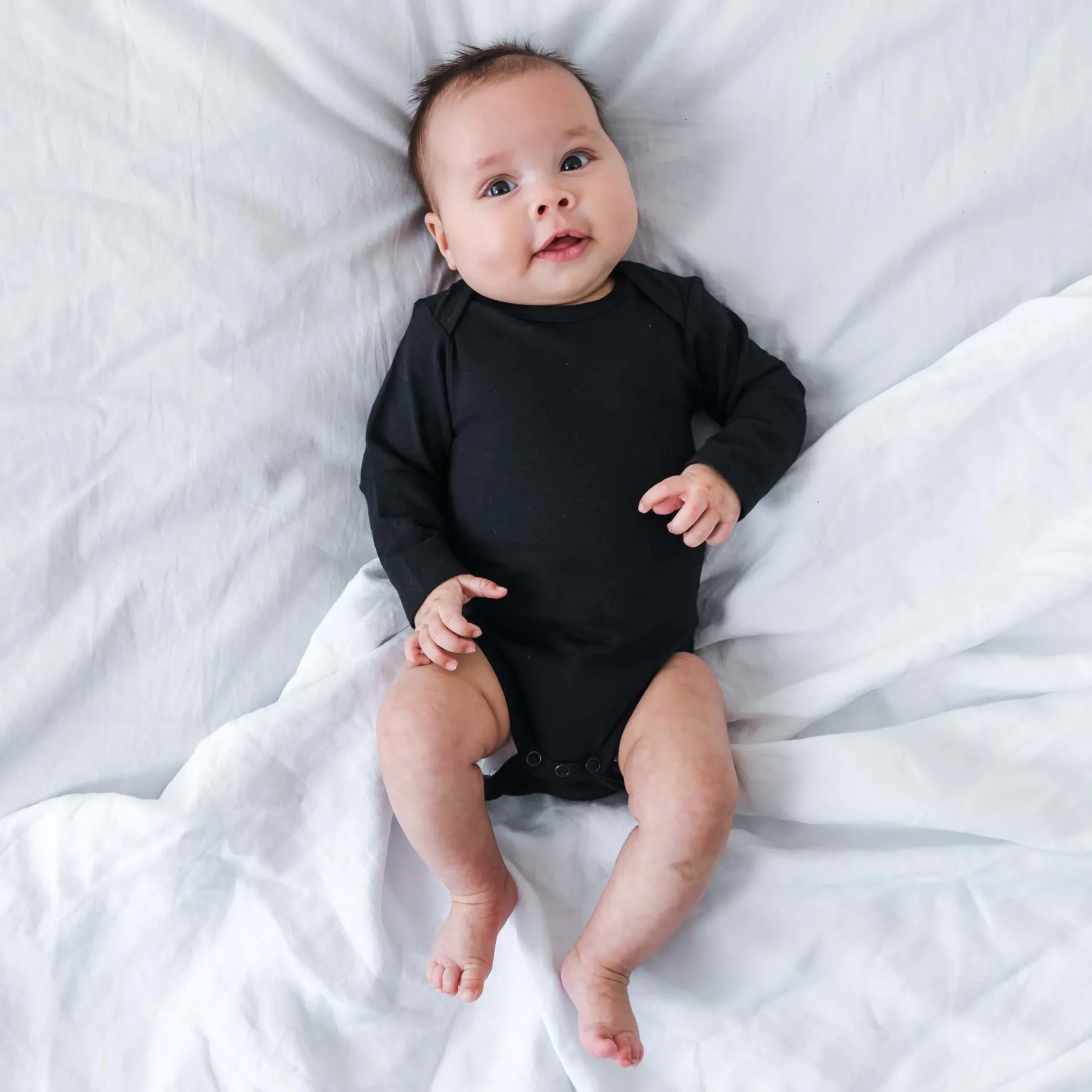 Rompers|Rompers*Prénatal basis romper lange mouwen effen zwart Black
