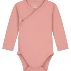 Rompers|Rompers*Prénatal basis romper met overslag lange mouwen effen roze Dark Pink