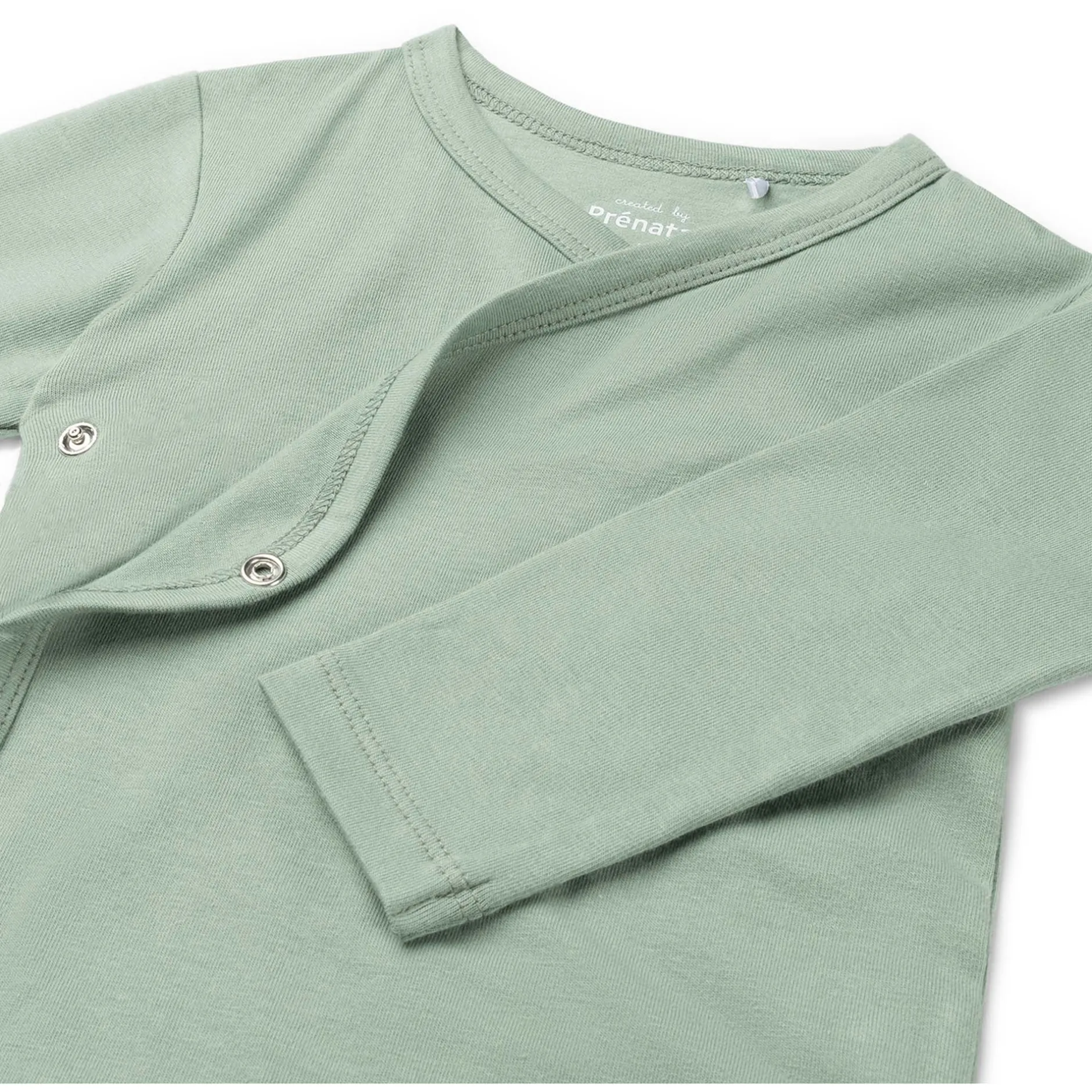 Rompers|Rompers*Prénatal basis romper met overslag lange mouwen effen groen Midgreen