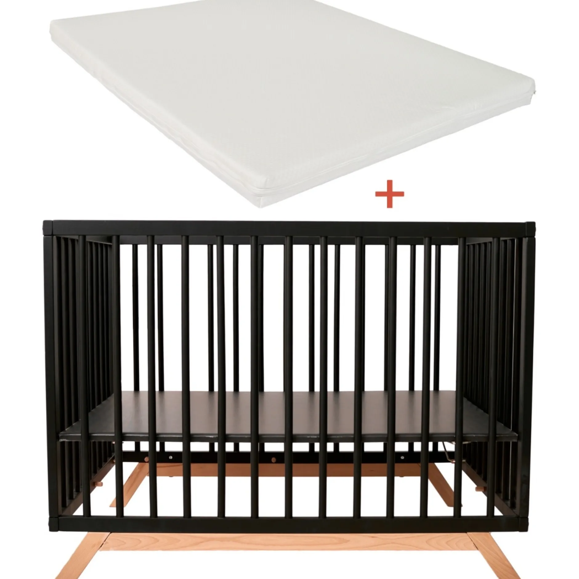 Boxen*Prénatal box Savi zwart & boxmatras Ellis
