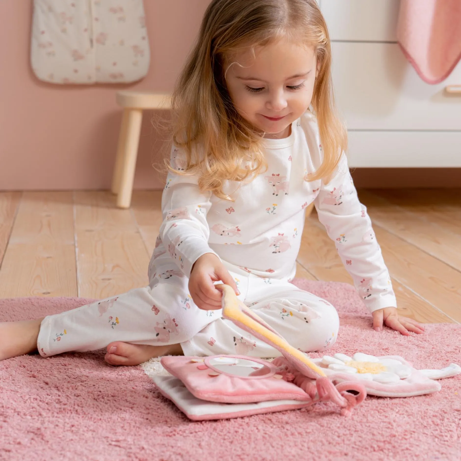 Buggyboekjes|Speelgoed Voor Onderweg*Prénatal buggyboekje hert Powder Pink