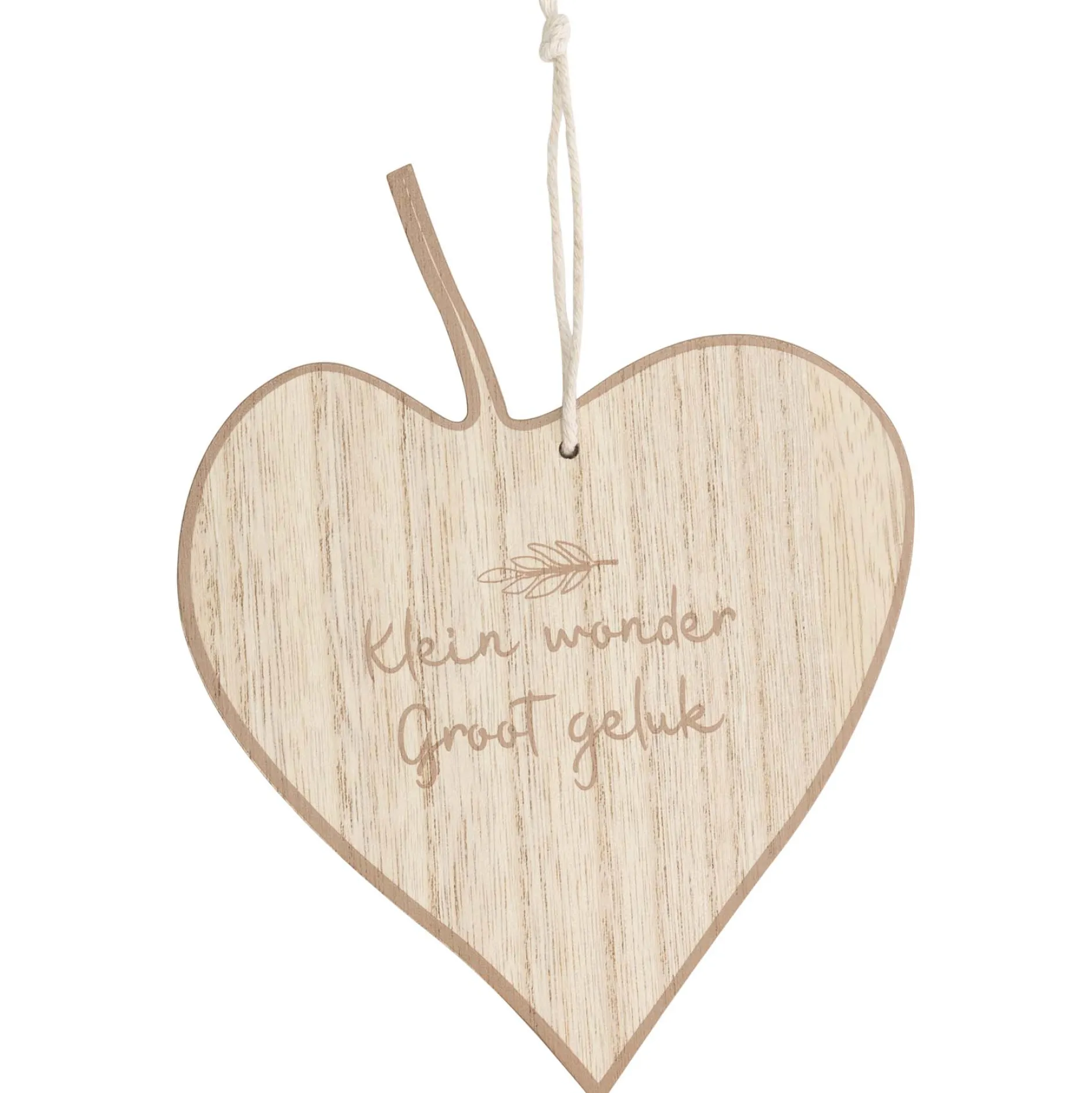 Feestartikelen|Kraamcadeaus*Prénatal hanger hart hout Brown