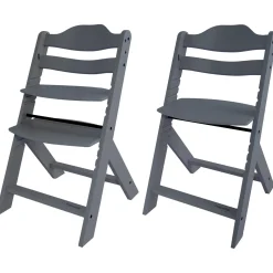 Wipstoelen & Bouncers*Prénatal houten kinderstoel Evan bundel grijs