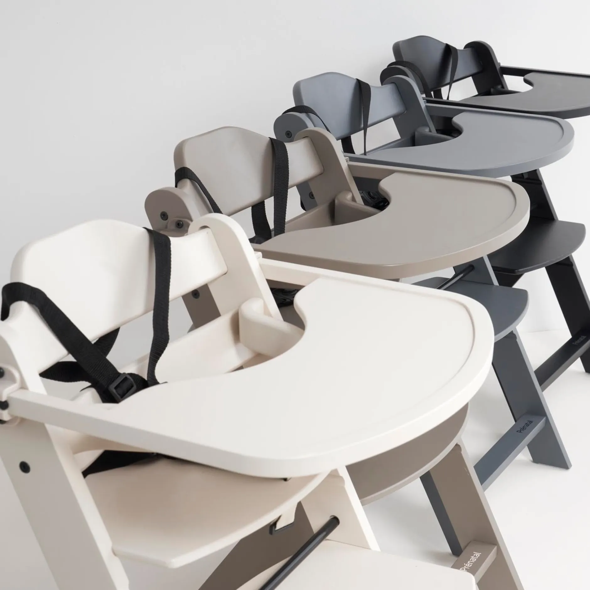 Wipstoelen & Bouncers*Prénatal houten kinderstoel Evan bundel grijs