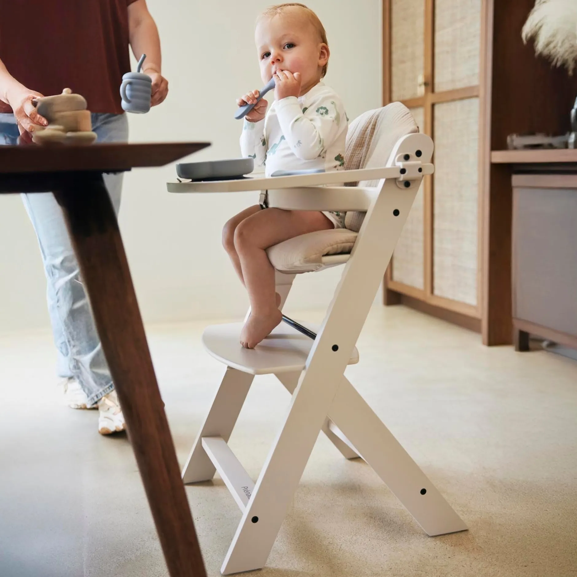 Wipstoelen & Bouncers*Prénatal houten kinderstoel Evan bundel wit