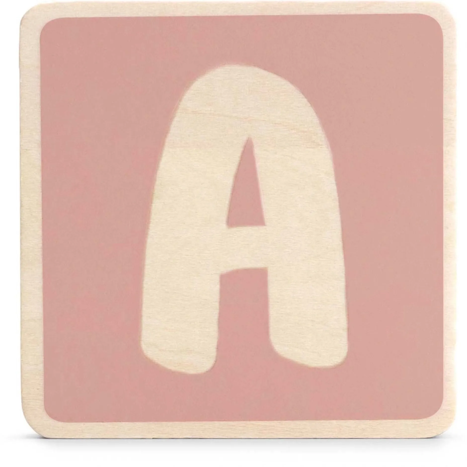 Lettertreinen*Prénatal houten namentrein letter A Powder Pink